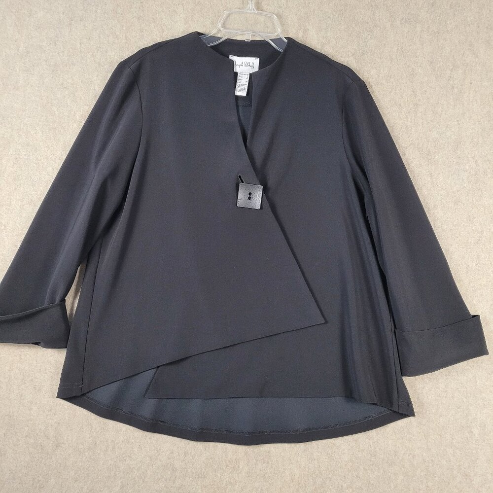 Joseph Ribkoff Jacket Black One Button Trapeze Asymetrical 14